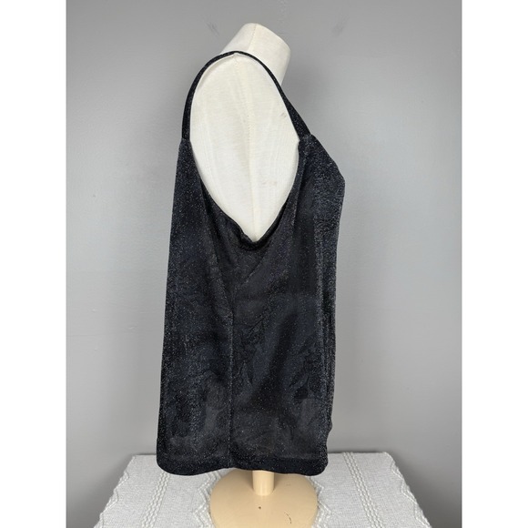 Maggie Mcnaughton Black Sheer Floral Tank Top Metallic Plus Size 2X Whimsigoth - Picture 4 of 11